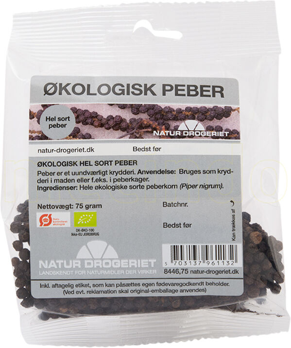 Natur Drogeriet Natur-Drogeriet Peber Sort Hel Ø - 75 g