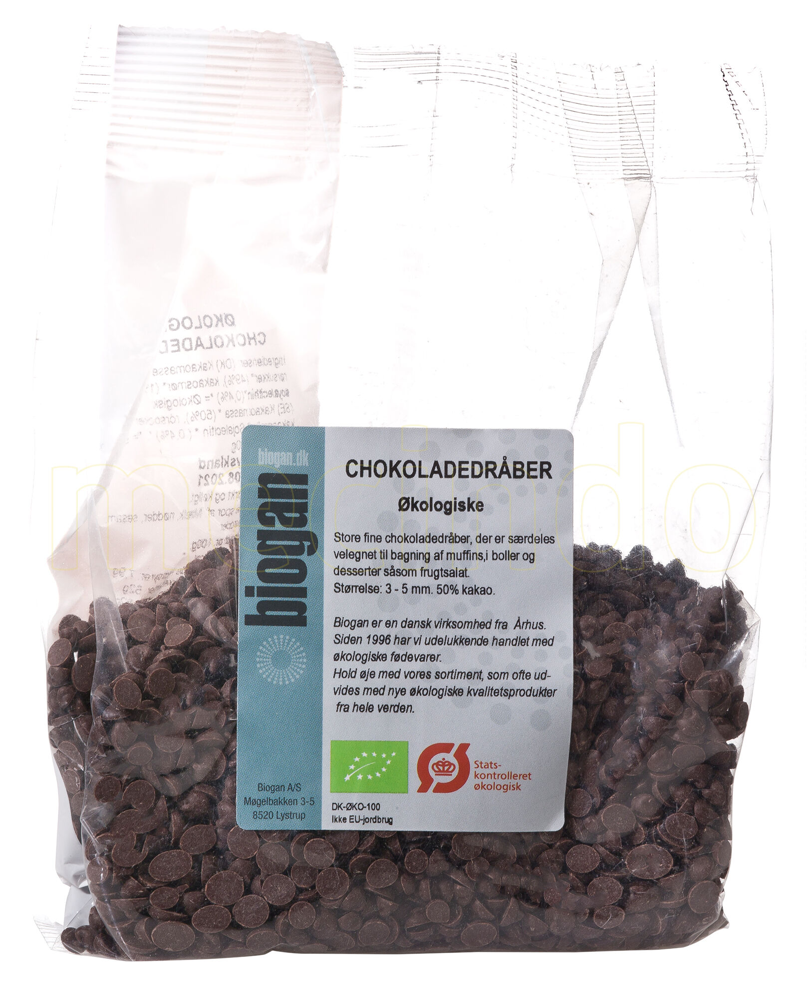 Biogan Sjokolade Dråper Ø - 200 g