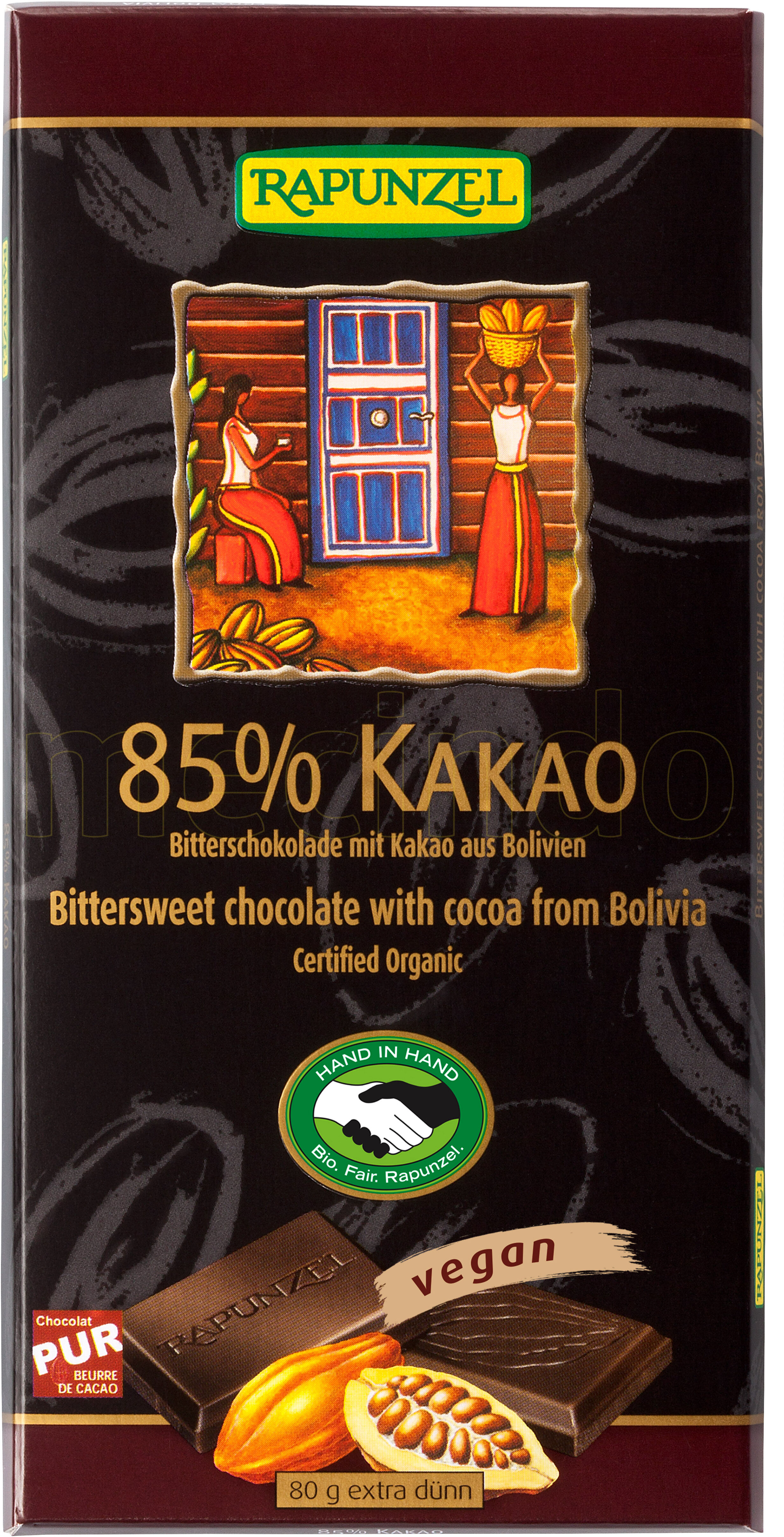 Rapunzel Chokolade 85% kakao Ø Rapunzel - 80 g