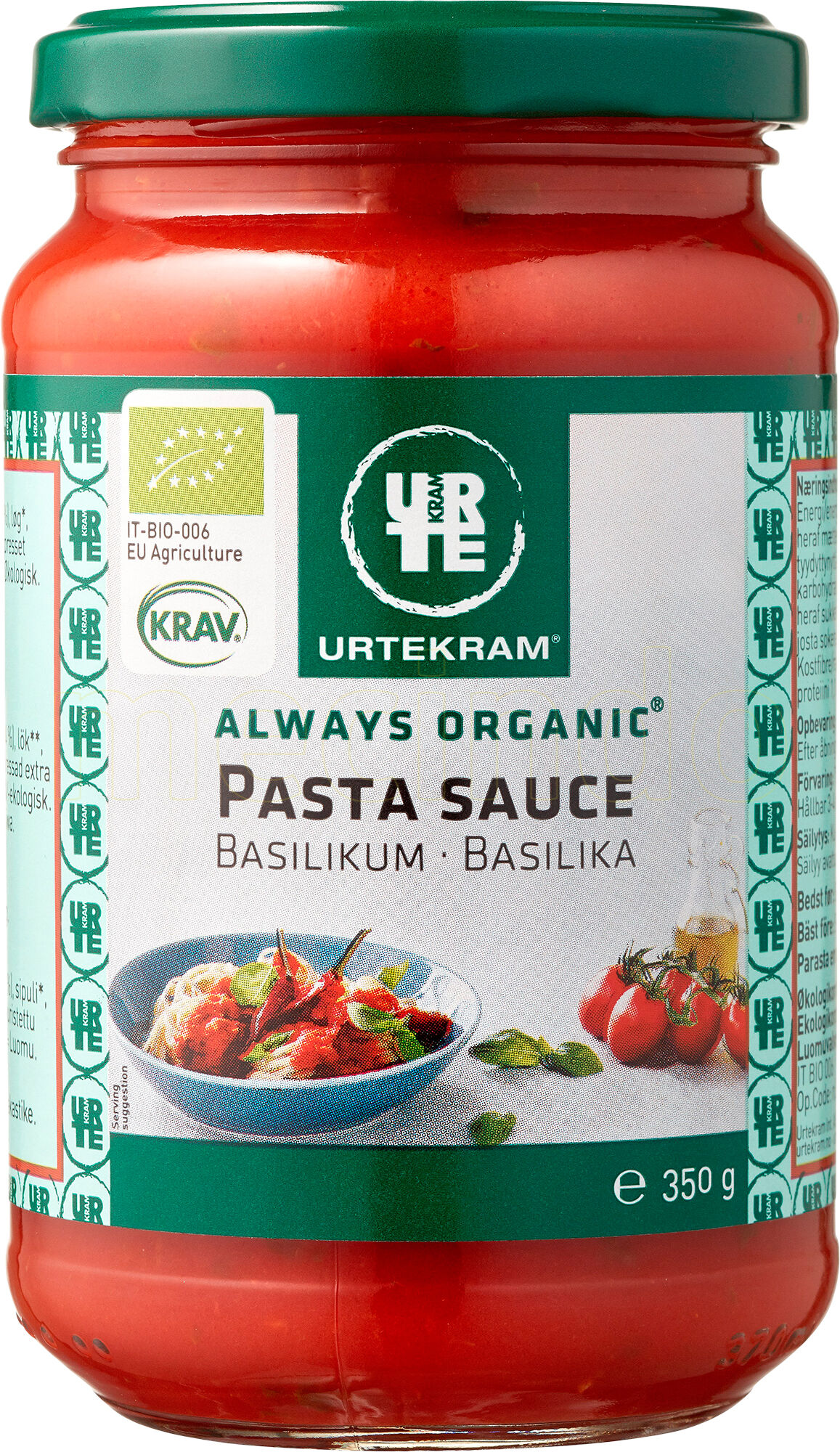 Urtekram Pastasaus Basilikum Ø - 350 g