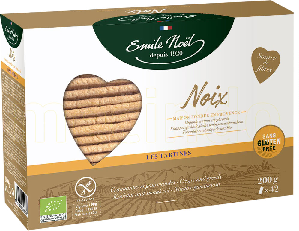 Emile Noël Knekkebrød m valnøtt glutenfri Ø - 200 g