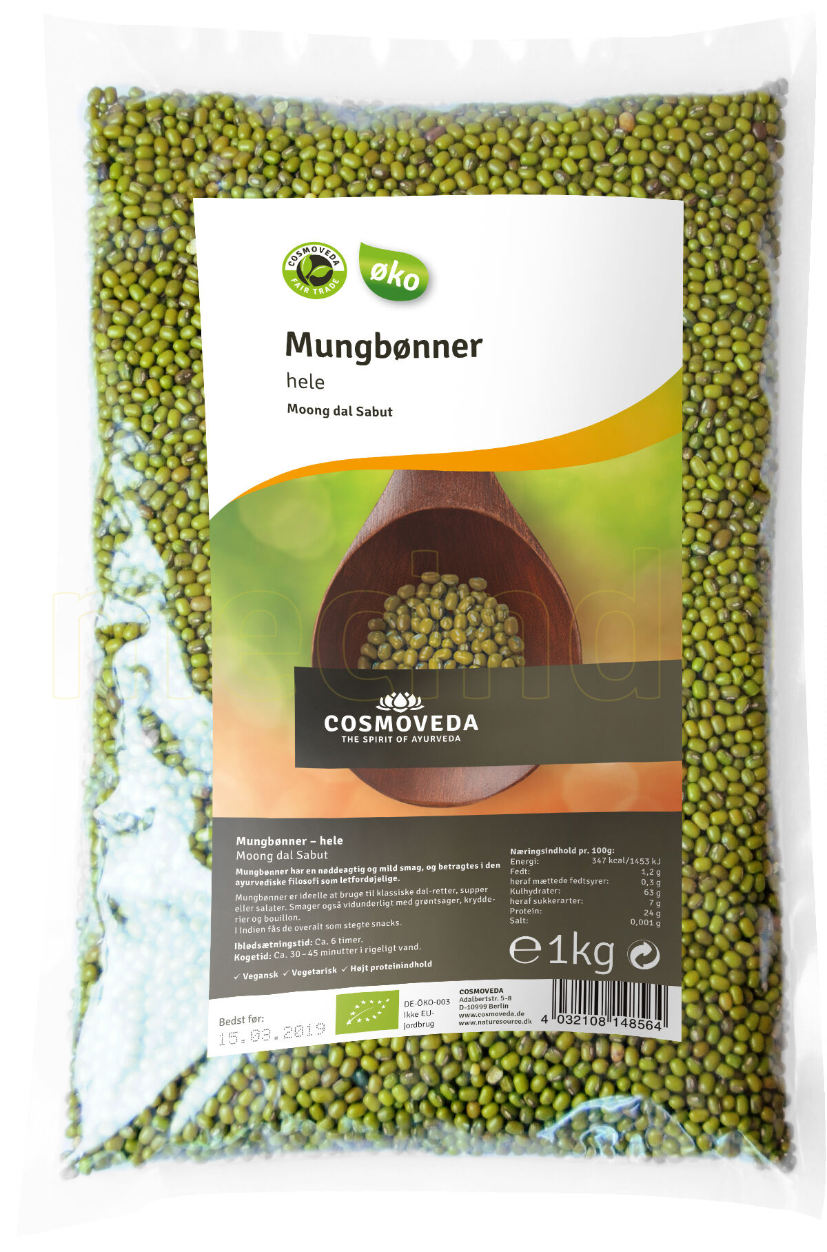 Cosmoveda Mungbønner hele Ø - 1 Kg