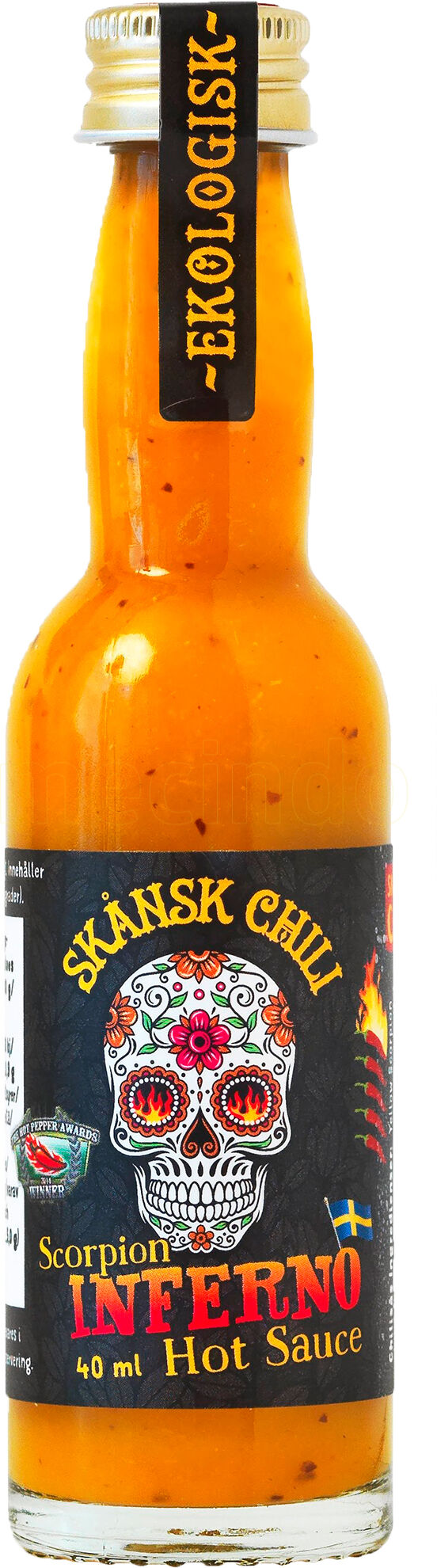 Geo Organics Skånsk Chili Scorpion Inferno Hot Saus Ø - 40 ml