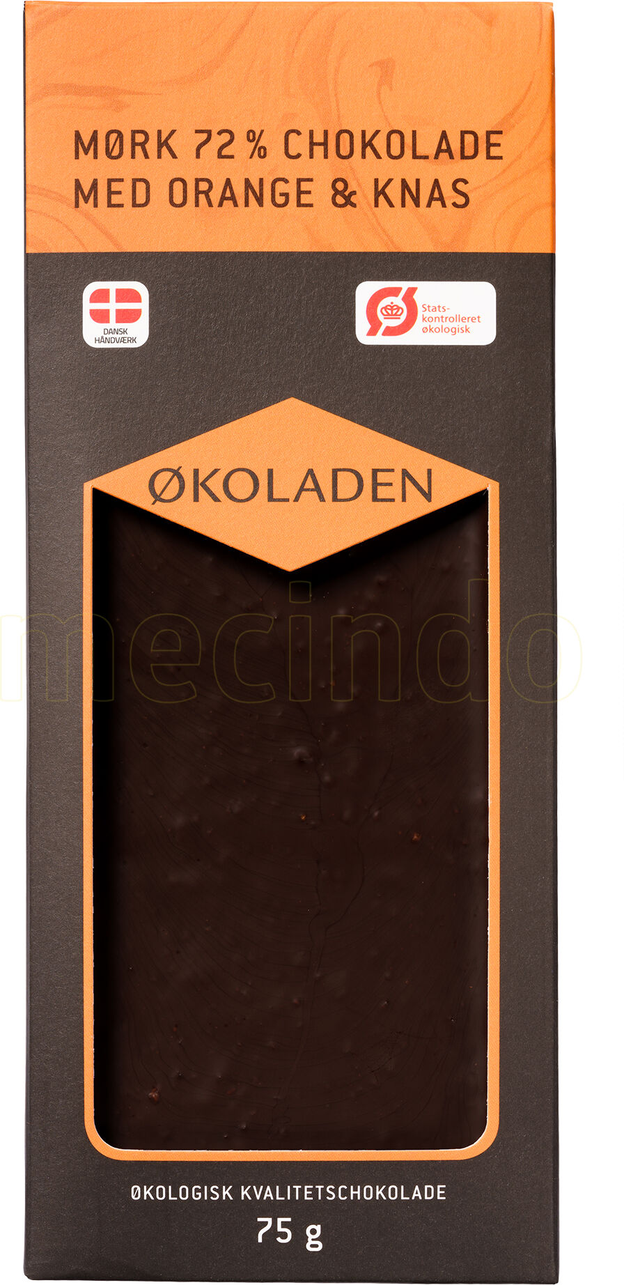 Økoladen Sjokolade Mørk Appelsin/knas Ø - 75 g