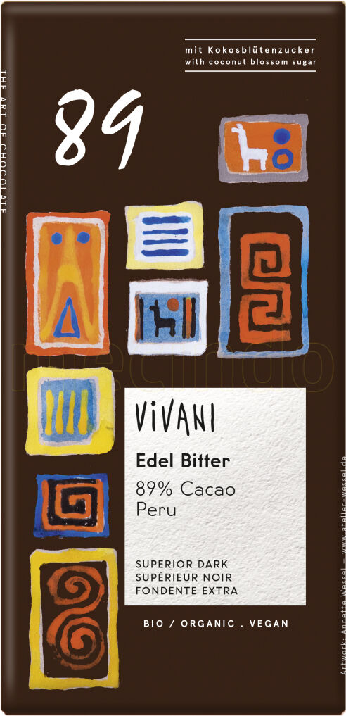 Vivani Chokolade 89% Kakao Ø - 80 g