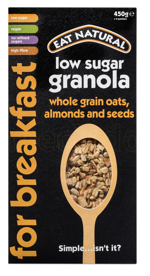 Eat Natural Low Sugar Granola Whole Grain Oats, Almonds And Seeds - 450 g