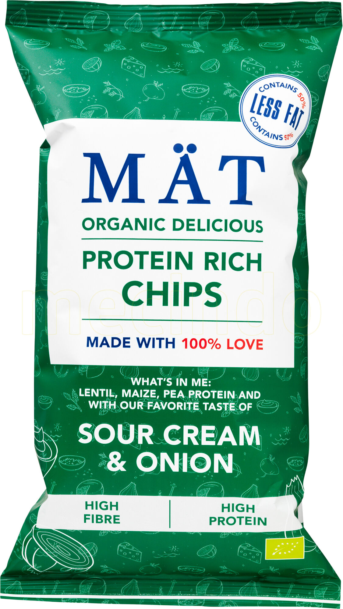 Mät Protein Rich Chips, Sour Cream Ø & Onion - 85 g