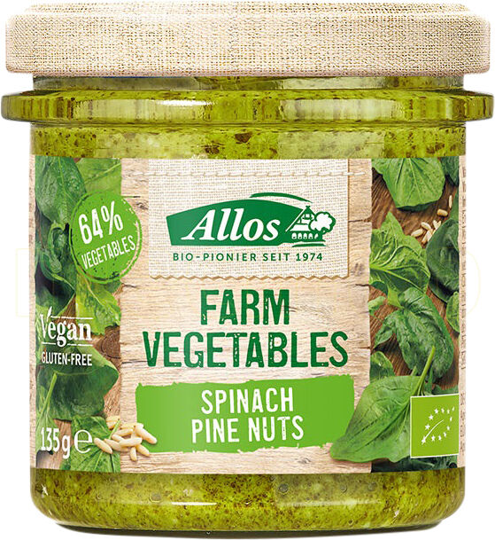 Allos Smørepålæg Spinat Og Pinjekerner Ø Farm Vegetables - 135 g