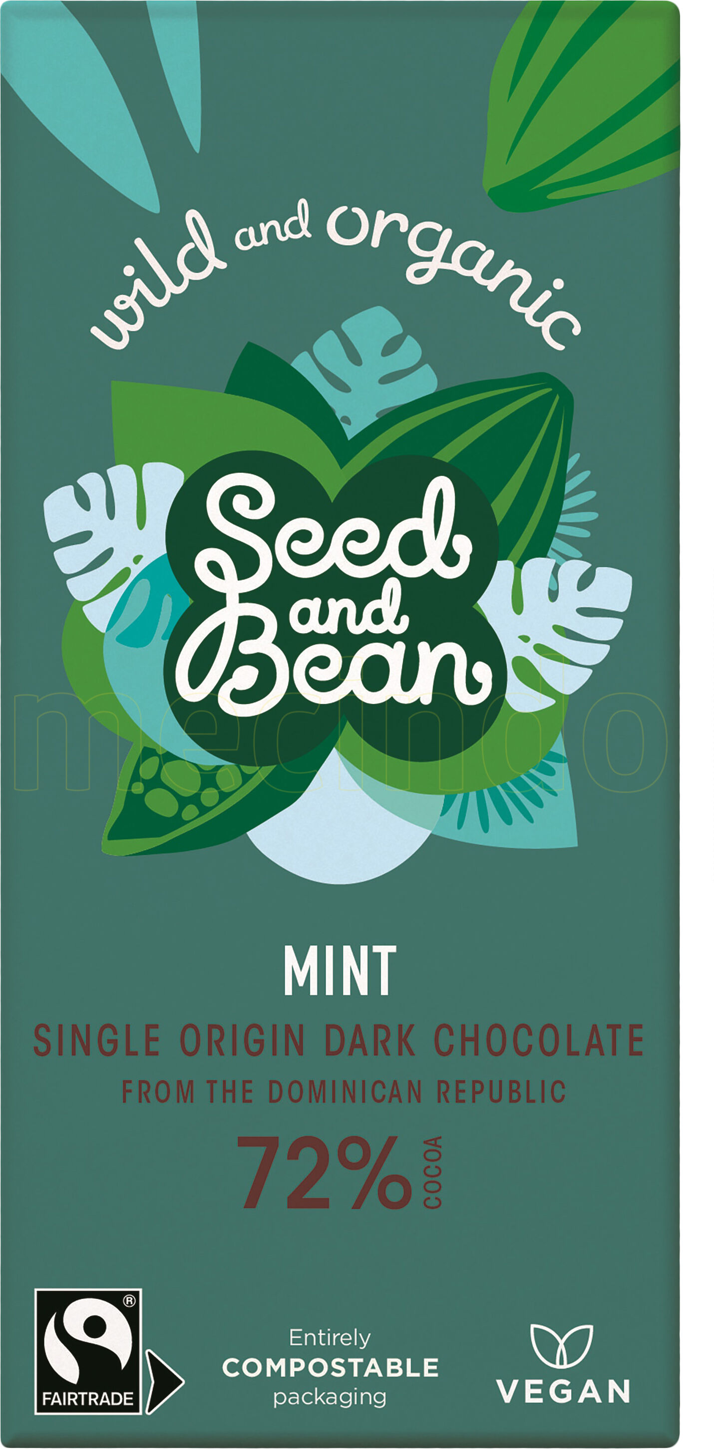 Seed & Bean Mørk Sjokolade 72% M. Mint Ø - 1 Bar - 85 Gram