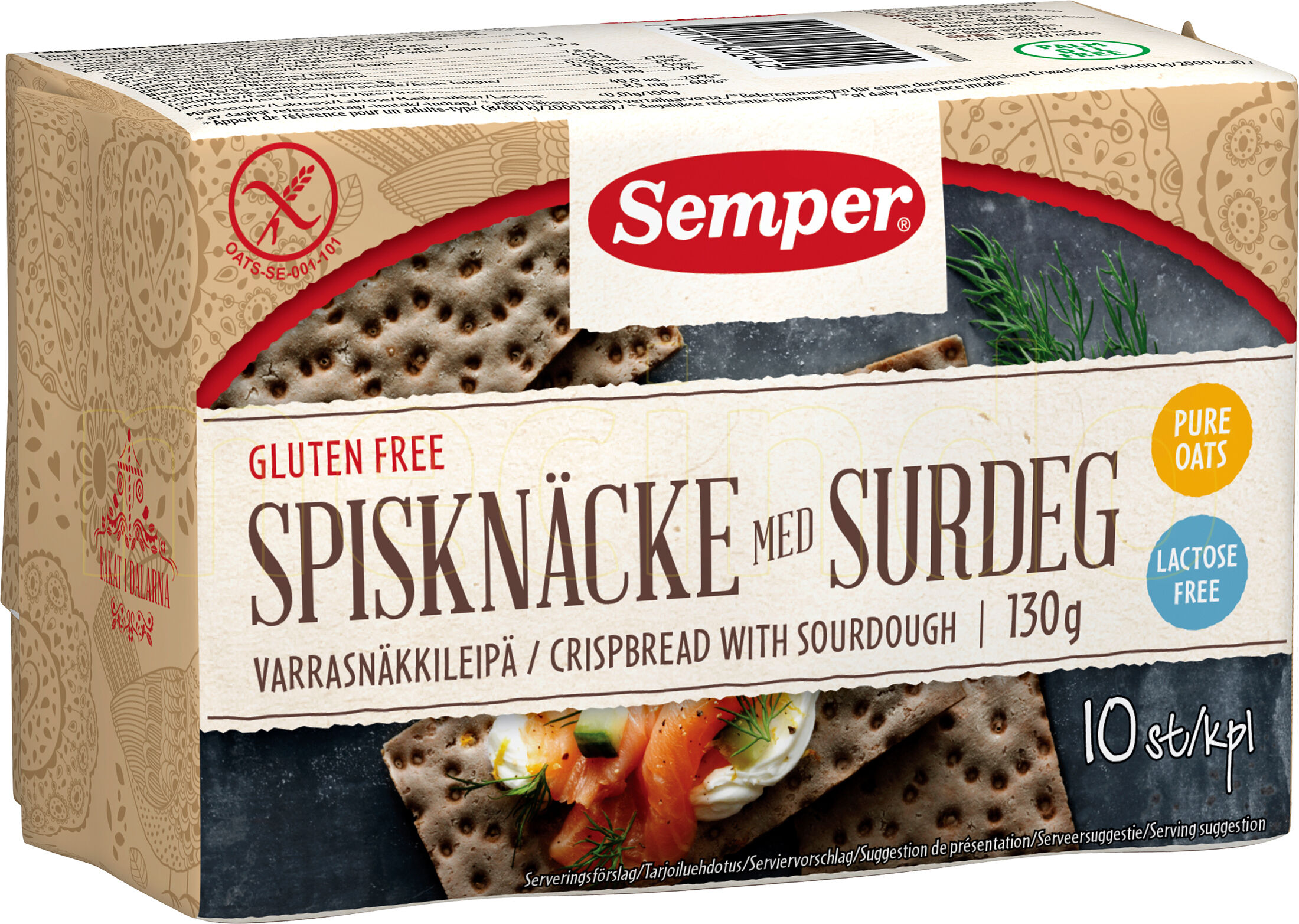 Semper Knekkebrød M. Surdeig - 130 g