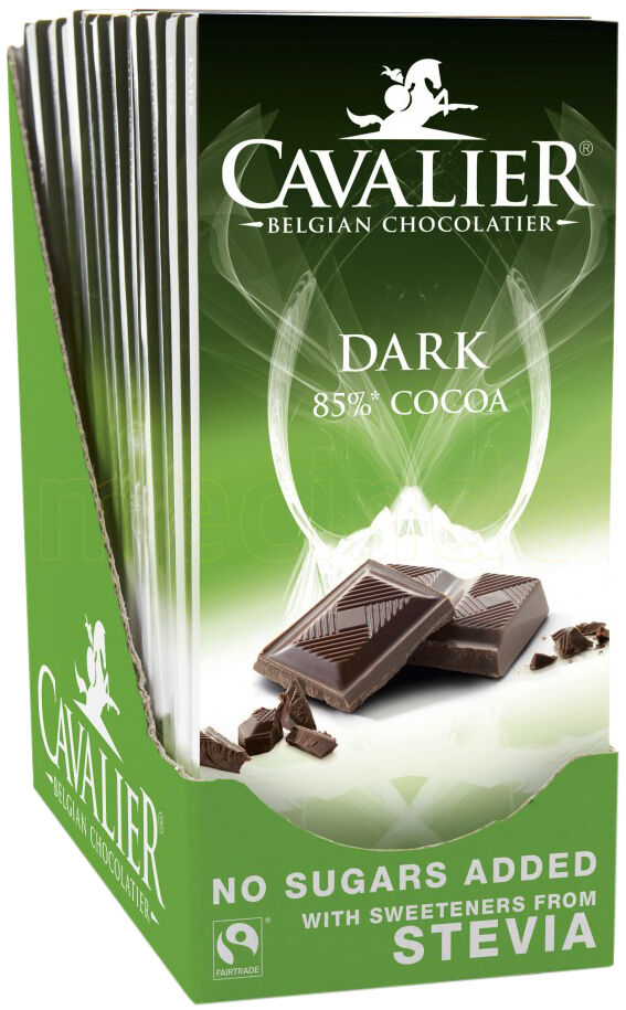 Cavalier Belgian Chocolate Cavalier Belgisk Mørk Sjokolade med Stevia - 85 Gram