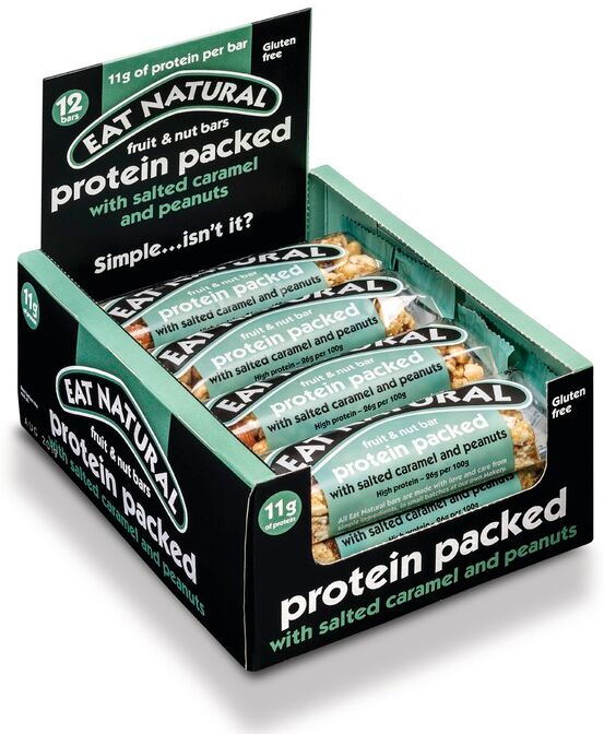 Eat Natural Protein Packed Med Saltet Karamel Og Jordnødder - 45 Gram - 12 Bare