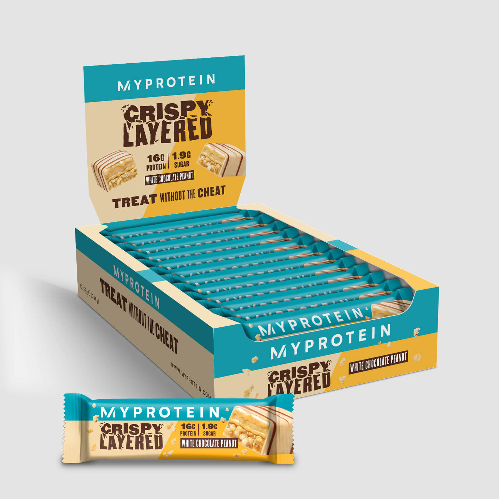 Myprotein Sprø lagdelt bar - White Chocolate Peanut