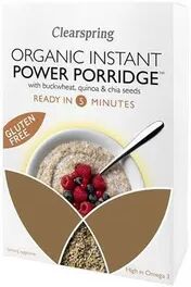 Clearspring Instant power porridge m bokhvete, quinoa og chia Ø