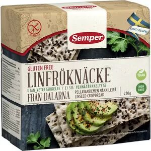 Semper Knekkebrød linfrø glutenfri - 230 g