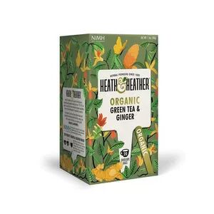 Heath & Heather Organic Green Tea & Ginger Ø, 20 teposer