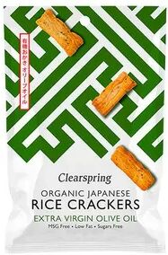 Clearspring Rice Crackers Olivenolje og Salt - 50g