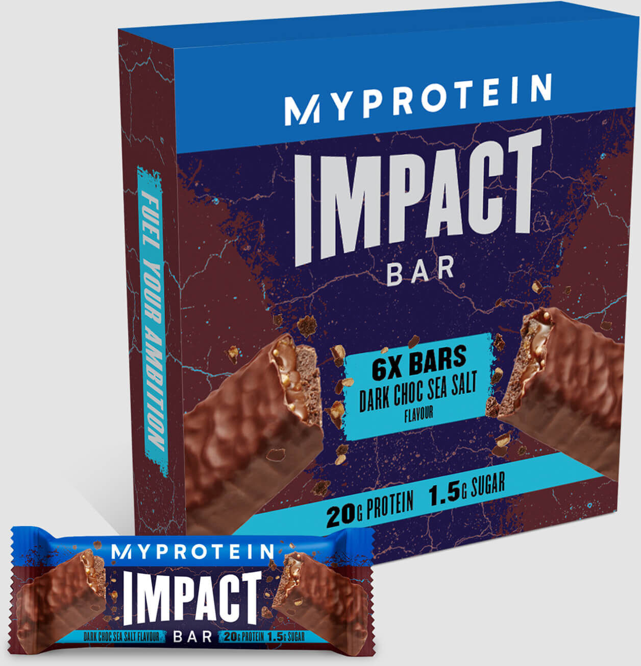 Myprotein Barra Proteica Impact - 6Bars - Chocolate Negro e Sal Marinho