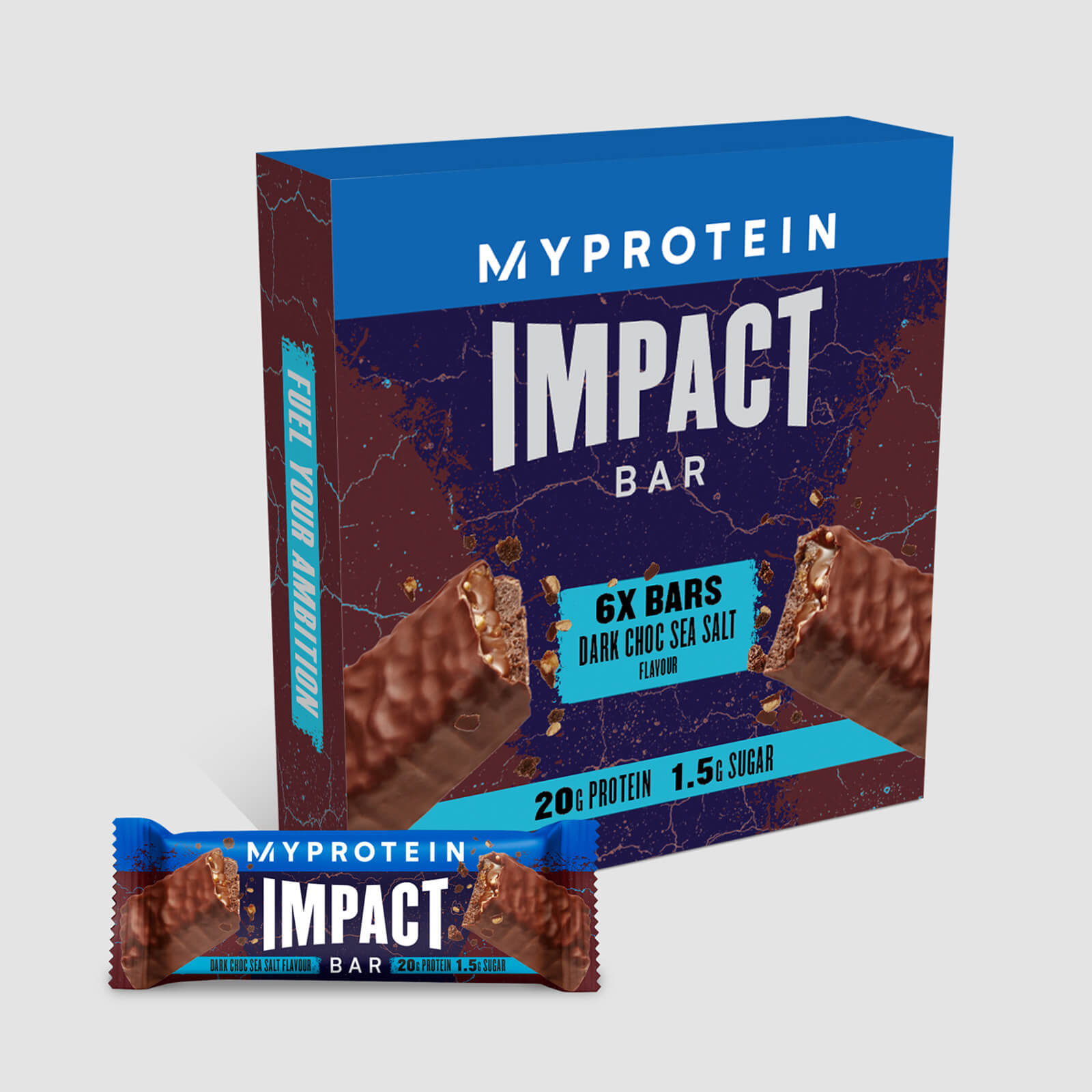 Myprotein Baton proteic Impact - 6Batoane - Ciocolată neagră și sare de mare