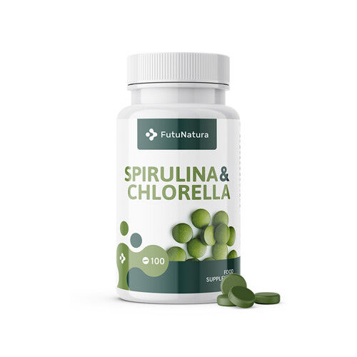FutuNatura Spirulină Alge + Chlorella, detoxifiere și energie, 100 de tablete