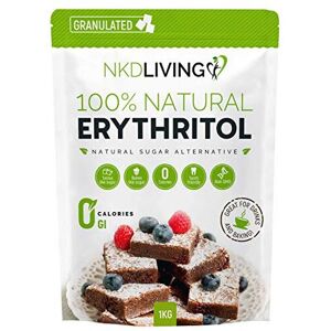 NKD Living 100% Natural Erythritol 1 Kg (2.2 lb) Granulated ZERO Calorie Sugar Replacement