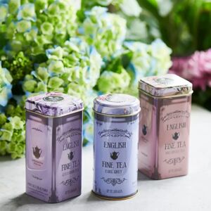 New English Teas Vintage Floral Tall Tea Tin Gift Set