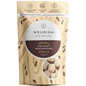 Nourish Organic Vanilla Coconut Macaroons - Keto Snacks - Vegan, Gluten Free, Dairy Free Healthy Snacks made with Natural Ingredients - 110g (Pack of 4)