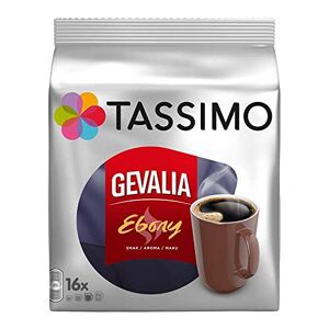 Tassimo Gevalia Ebony, Full-bodied and Intensive, Coffee Capsules, Roasted Coffee, 16 T-Discs/Servings