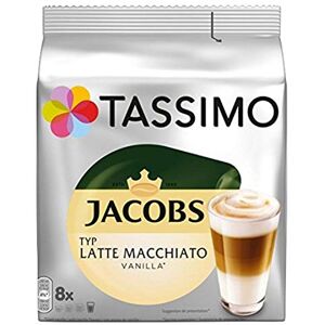 Tassimo Jacobs Latte Macchiato Vanilla, Coffee, Roasted, 8 T-Discs / 8 Servings