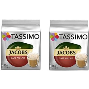 TASSIMO JACOBS CAFE AU LAIT - Pack of 2 (Total 32 Servings, 32 t-discs) T-disc Capsules Variety Pack / coffee pods