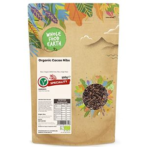 Wholefood Earth Organic Cacao Nibs 500g Raw Vegan GMO Free Peru High Fibre Certified Organic