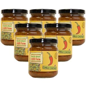 South Devon Chilli Farm Chilli Chutney Traditional Chutney with a Mild Chilli Heat - Ideal for Cheese & Crackers & Sandwiches - Made with Fresh Chillies - Gluten Free – Case of 6, 220g