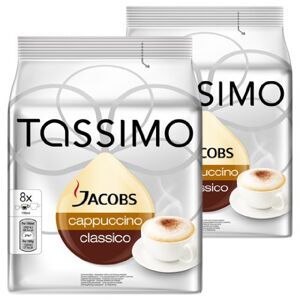 Tassimo Jacobs Cappuccino, Rainforest Alliance Certified, Pack of 2, 2 x 16 T-Discs (8 Servings) by Tassimo