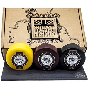 Snowdonia Slate Cheese Board Including Black Bomber, Beechwood & Ruby Mist 200g Truckles from GREAT BRITISH TRADING LIMITED