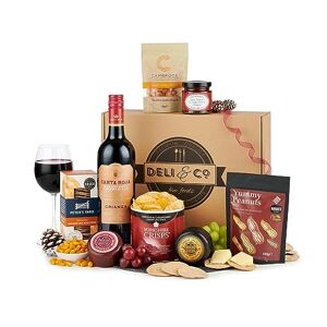 Thornton & France Wine & Cheese Hamper With Carta Roja Red Wine & English Artisan Cheeses Packed Full Of Savoury Treats Gift Hamper For Couples 8 Delicious Items