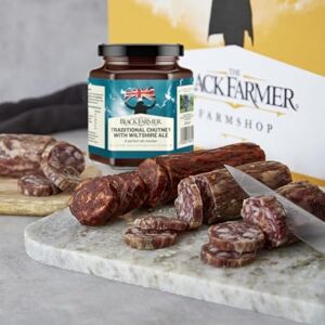 Salami Gift Pack - 4 Varities of Salami - 1 Chutney - Picnic Party Hamper - From The Black Farmer