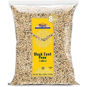 RANI BRAND AUTHENTIC INDIAN PRODUCTS Rani Black Eyed Peas, Dried (Lobhia) 128oz (8lbs) 3.63kg Bulk ~ All Natural Vegan Kosher Gluten Friendly Product of USA