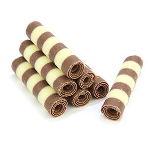 Make, Bake & Decorate Striped mini chocolate cigarellos - Bulk case of 1250