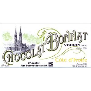 Bonnat, Cote d'Ivoire, 75% dark chocolate bar
