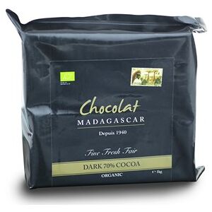 Chocolat Madagascar, Organic 70% dark chocolate couverture 1kg