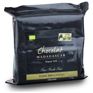 Chocolat Madagascar, Organic 100% dark chocolate couverture 1kg