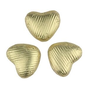 Novelty Cocoa Co. Gold chocolate hearts (Small) - Bulk box of 200