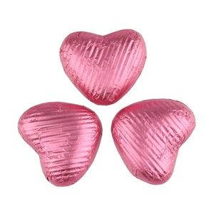 Novelty Cocoa Co. Pink chocolate hearts - Bulk box of 200