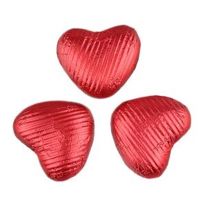 Novelty Cocoa Co. Red chocolate hearts (small) - Bulk box of 200