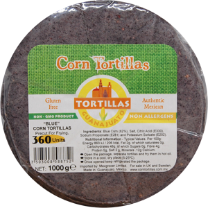 Guanajuato Pre Cut Blue Corn Tortilla for Frying 15cm 1kg