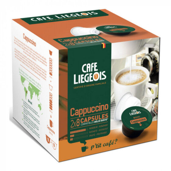 Café Liégeois Coffee capsules Café Liégeois "Cappuccino", 8+8 pcs.