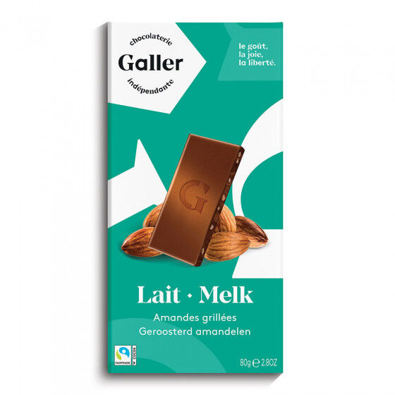 Galler Chocolate tablet Galler "Milk Almonds", 80 g