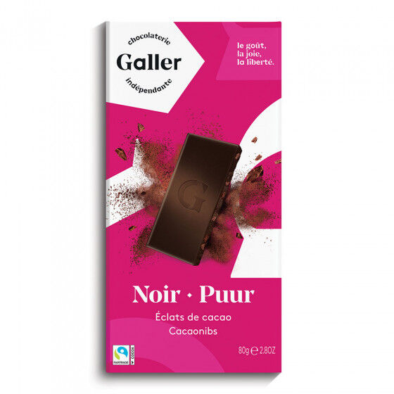 Galler Chocolate tablet Galler "Dark Cocoa Nibs", 80 g