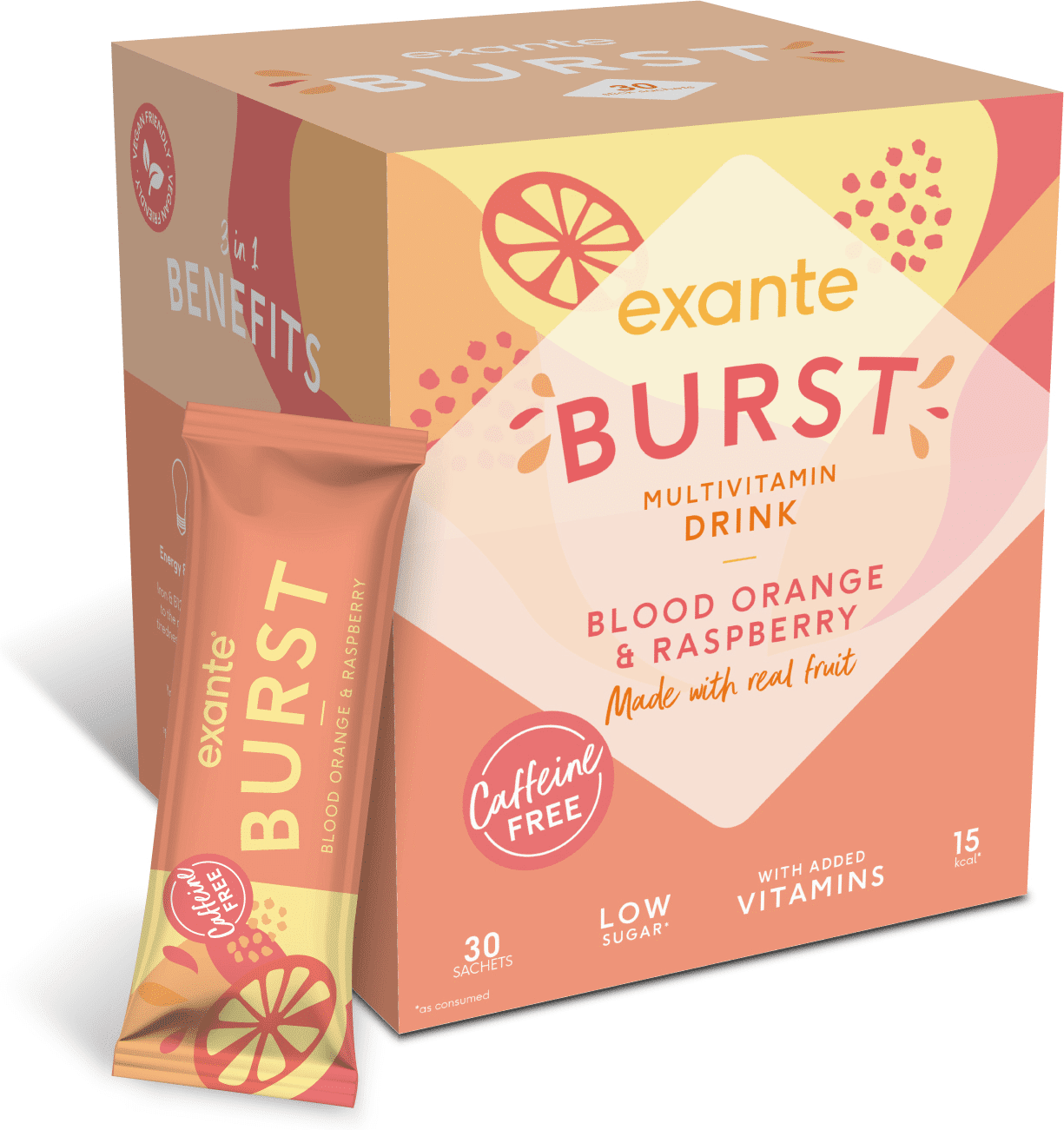 Exante Diet Blood Orange & Raspberry Caffeine Free BURST Box of 30