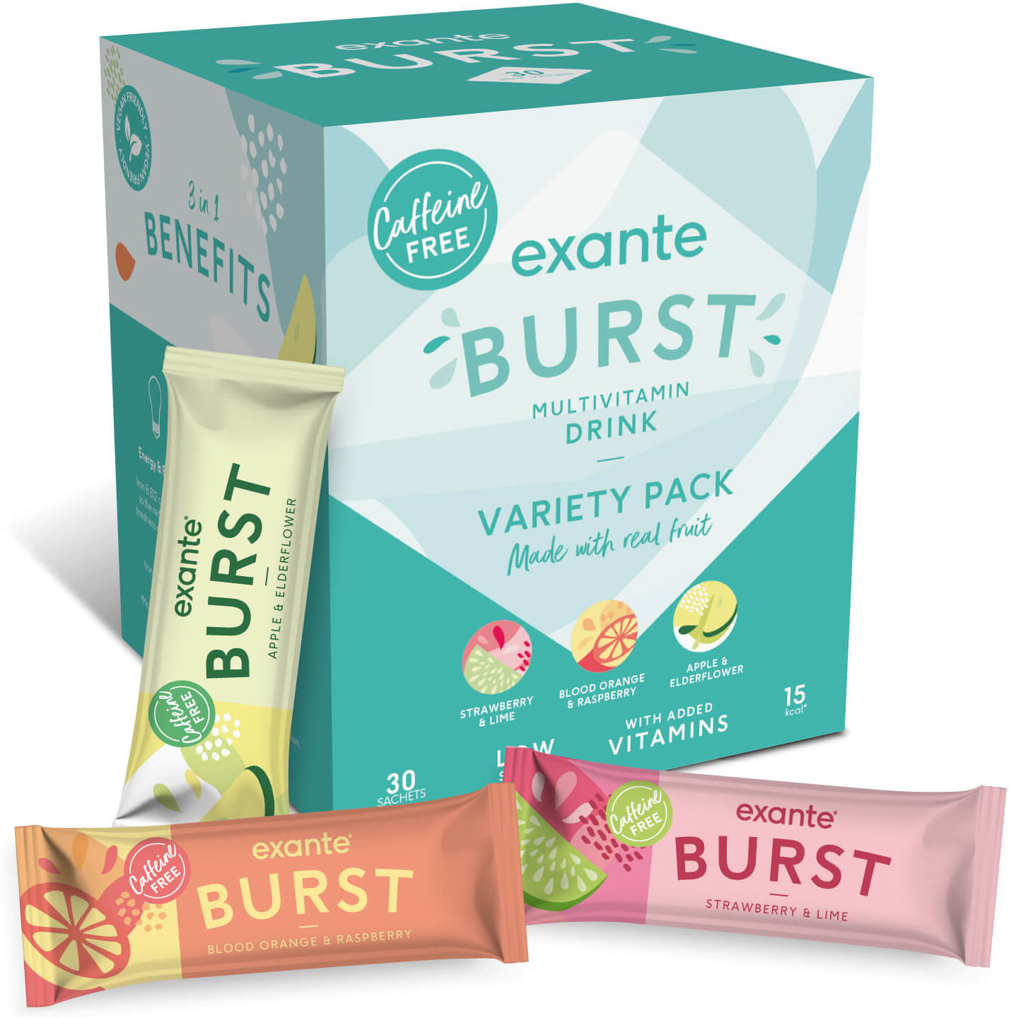 Exante Diet Variety Pack Caffeine Free BURST Box of 30